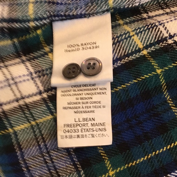 LL Bean Signature tartan plaid shirt. - Picture 4 of 6